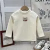 Ropa Infantil Unisex para Otoño e Invierno Camiseta Bebé Estilosa Niños Personalidad Marca de Moda Engrosada Coral Fleece Dibujos Animados Cuello Alto Camiseta Base