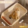 Suministros para Gatos Arenero Extra Grande Abierto Semicerrado Grande Extra Grande Inodoro para Gatos Elevado Antisalpicaduras Pelo