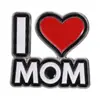Estilo Europeo y Americano Broche I Mom Regalo del Día de la Madre para Mamá Pin Metálico Insignia Versátil con Forma de Corazón