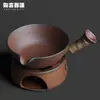 Disco de Cerámica Gruesa Vintage con Asa Lateral Tostador de Té Accesorio para Ceremonia de Té para Tostar Lento Hojas de Té, Cáscara de Mandarina Seca y Especias