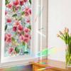 Xc9012 Laser Colorido Rosa Flor de Pessegueiro Folhas Verdes Porta de Vidro e Janela de Sala de Estar Adesivos de Decoração Eletrostático Exportação Atacado