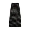 Falda midi de lunares de corte recto, nueva colección otoño/invierno 2026 para mujer, falda de línea A, de cintura alta, de longitud media, ajustada, falda larga
