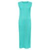 Miyake Minimalista 2026 Verano Nuevo Estilo Japonés Elegante Vestido sin Mangas de Cuello Redondo para Mujer Vestido tipo Tanque de Longitud Media