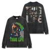 Camiseta de Manga Corta Estampada 2 PAC TUPAC Hip Hop Americano Transfronterizo Lavada Manga Larga Suelta Sudadera con Capucha para Hombre Venta al por Mayor