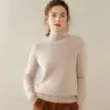 Suéter básico de cachemira de cuello medio para mujer, cachemira pura, engrosado, holgado, adelgazante, suéter de punto base, ropa interior