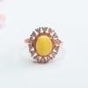 Anillo de Cera de Abejas Natural Guan Yu Anillo Ámbar Amarillo Aceite de Pollo Miel Completa Venta al por Mayor de Fábrica Transmisión en Vivo Dropshipping S3020301