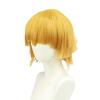 Cos Peluca de Espada Extintora Fantasma Peluca Shan Yi de mi Esposa Peluca Naranja Amarilla Corta Volteada Anime Cosplay Pelo Falso