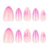 Uñas Postizas Portátiles Sweet Star Manicura Simple Francesa Rosa Palo Uñas Cortas Almendradas Uñas Postizas Portátiles Venta al Mayoreo