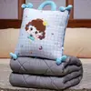 Almohada y manta a cuadros dos en uno para siestas en la oficina, cojín para la sala de estar y cojín para el coche
