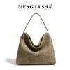 Bolsa de Palha Grande Capacidade Nova Tendência Retrô Estilo Coreano, Bolsa de Ombro Transversal para o Dia a Dia, Bolsa de Mão Fashion