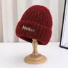 Novo Chapéu de Tricô Versátil Estilo Japonês Outono e Inverno Letra Estudante Feminino Casal Proteção Auricular Quente Chapéu de Lã Masculino
