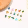 Colgantes Pequeños Creativos de Acero Inoxidable con Temática Oceánica en Forma de Caracola, Delfín y Palmera para Accesorios de Pulseras y Collares DIY