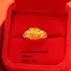 Anillo de Flor de Rosa Dorada de Hong Kong de Alta Imitación Genuina para Mujer Nuevo Anillo de Flor de Hibisco Abierto Joyería Ajustable