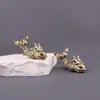 Peixe de Latão Puro para Dragão Pequenos Enfeites, Peças Manuais de Animal de Estimação para Chá de Carpa, Paisagismo de Aquário, Artesanato de Decoração para Casa de Mesa