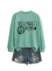 Mamá de Voleibol Amazon Ebay Estación Independiente Moda Versátil Deportes Sudadera para Mujer Otoño e Invierno Camiseta Interior