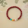 Pulsera de Cinabrio, Arena Dorada Púrpura, Estilo Femenino, Ágata de Mena Cruda Natural de Alto Contenido, Pulsera Multigemas, Estilo Chino Rojo, Multibendición