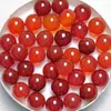 Contas Não Porosas de 8mm Contas Soltas Joias DIY Acessórios para Brincos Contas Redondas Não Porosas Ágata Vermelha Pedra Natural Ornamentos de Cristal Atacado