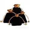 Bolsa de Terciopelo Grueso con Cordón Premium en Rojo para Guardar Joyería y Accesorios, con Impresión de Logo