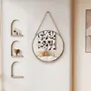 Espejo Redondo Minimalista Nórdico de Pared, Espejo de Maquillaje de Pared para el Hogar, Espejo de Baño, Espejo de Tocador de Lujo Ligero
