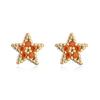 Pendientes Aogu Ins Lindos y Frescos Cobre Oro de 18 Quilates Circonita Microincrustada Estrella de Cinco Puntas Pendientes Geométricos para Mujer Producto Caliente Transfronterizo