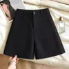 Pantalones Cortos Casuales de Mujer Otoño Invierno Lana Rectos de Línea A 2026 Nueva Moda Elegantes de Cintura Alta Ropa de Abrigo Cálidos Pantalones Acampanados