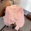 Casaco Suéter de Cashmere Imitação de Visão Industrial Estilo Coreano Feminino Outono e Inverno Novo Cardigan de Tricô Macio e Sedoso Sensível à Temperatura de Alta Qualidade