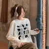 Camiseta blanca de algodón puro de manga larga para mujer, estilo high street americano, primavera/otoño 2026, estilo holgado y casual, adecuada como top de capa base