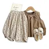 Colete de Verão para Meninas Roupa Infantil 2026 Novo Estilo Top Roupas de Verão para Bebê Conjunto Elegante de Duas Peças Tendência