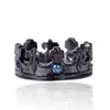 Anillo de titanio vintage estilo romano retro europeo y americano con corona de rubí, joyería gótica para hombres y mujeres, venta al por mayor, entrega de una sola pieza