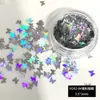 Lantejoulas para nail art em formato de coração com laser de celebridade da internet, atacado, estrelas mágicas japonesas, borboleta, redondo, adesivo para unha DIY