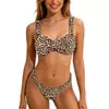 Huludao Ropa de baño Estilo Europeo y Americano Color Sólido Traje de Baño Bikini de Dos Piezas de Cintura Alta Bikini