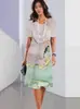 2024 verão quente transfronteiriço feminino vestido curto estampado antigo moda casual impressão digital 3D comércio exterior