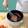Espátula de peixe de aço inoxidável com ponto, espátula de bife com cabo de silicone, espátula leque borboleta, espátula antiaderente resistente a altas temperaturas