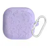 Funda protectora de silicona adecuada para Samsung Buds4/Buds4Pro con patrón de grabado floral, funda suave Bluetooth anticaídas