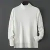 Suéter de Lana Pura Nuevo Otoño/Invierno Baicai Rong para Hombre de Cuello Semi Alto Tejido de Punto Holgado Sencillo Cálido Tejido Base