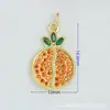 Venta directa del fabricante, al por mayor en stock, joyería de cobre dulce de 18 quilates con colgantes de frutas de fresa y cereza de esmalte de colores