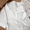 Pijama de Seda Hielo con Dibujos Animados de Luz de Luna y Pedrería para Mujer, Nuevo Estilo de Verano, Conjunto Francés Ultrafino Sencillo para Casa