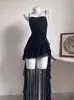Nuevo Vestido Irregular de Encaje con Volantes Estilo Francés, Como de Hada, Puro Deseo, de Nicho, Ajustado para Mujer