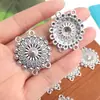 20 Piezas de Conectores de Flor de Plata del Tíbet, Piezas de Flor de Aleación Estilo Étnico, Accesorios de Joyería Hechos a Mano para Pulseras y Collares DIY