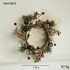 Decoración de Atmósfera Navideña, Decoración de Candelabro, Corona, Ramas de Árbol de Navidad, Decoración de Fondo para Ventana, Piñas Doradas Brillantes