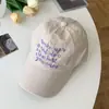 Gorra de Béisbol Lavada con Letras Estilo Ins Transfronterizo, Parte Superior Suave 100% Algodón, Sombrero de Sol Versátil a la Moda Estilo Calle