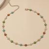 Joyería Transfronteriza Europea y Americana Collar de Margarita Colorida Cadena de Collar de Flores de Lujo Ligero Pulsera de Margarita Creativa para Mujer