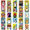 50 Piezas de Pegatinas de Garabatos de Gatos y Perros, Animales de Dibujos Animados, Mascotas Lindas, Dibujos Sencillos de Crayón para Niños, Pegatinas Decorativas Impermeables para Cuaderno