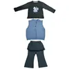 Conjunto de Camiseta con Elefante Lindo Estilo Coreano Otoño 2026 para Niñas, Chaleco Exterior, Cubre Pañal para Bebés, Pantalones Largos Ligeramente Acampanados