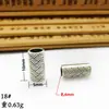 Xizang Plata Estilo Retro Barril Recto Cuentas DIY Accesorios para Joyería Hecha a Mano Pulsera Collar Cuentas de Agujero Grande Accesorios Metabo