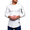 Camiseta de manga larga ajustada con cuello redondo para hombre, cremallera en el brazo, personalidad, estilo casual europeo y americano, camiseta interior para hombre 2021