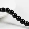 Cuentas Sueltas de Obsidiana Natural Productos Semi-Terminados, Cuentas Espaciadoras de Ágata Negra, Materiales para Manualidades de Bisutería DIY al por Mayor