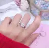 Anel de cobre da sorte novo direto da fábrica para dedo feminino anel com microincrustação de zircônia abertura ajustável acessórios de anel para mulheres
