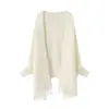 Outono e Inverno Elegante Cardigan de Tricô Shawl Cheongsam Jaqueta Estilo Gentil Feminino Franja Quente Macio Cera Blusa Manga Longa