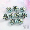 Acessórios de Contas Cerâmicas de Peixes Tropicais Pintados à Mão Desenho Animado Transfronteiriço Pacote de Materiais para Pulseira de Joias DIY Contas Soltas de Peixes do Oceano